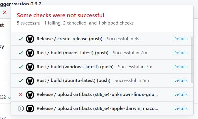 Failed CI on the cargo-dist step