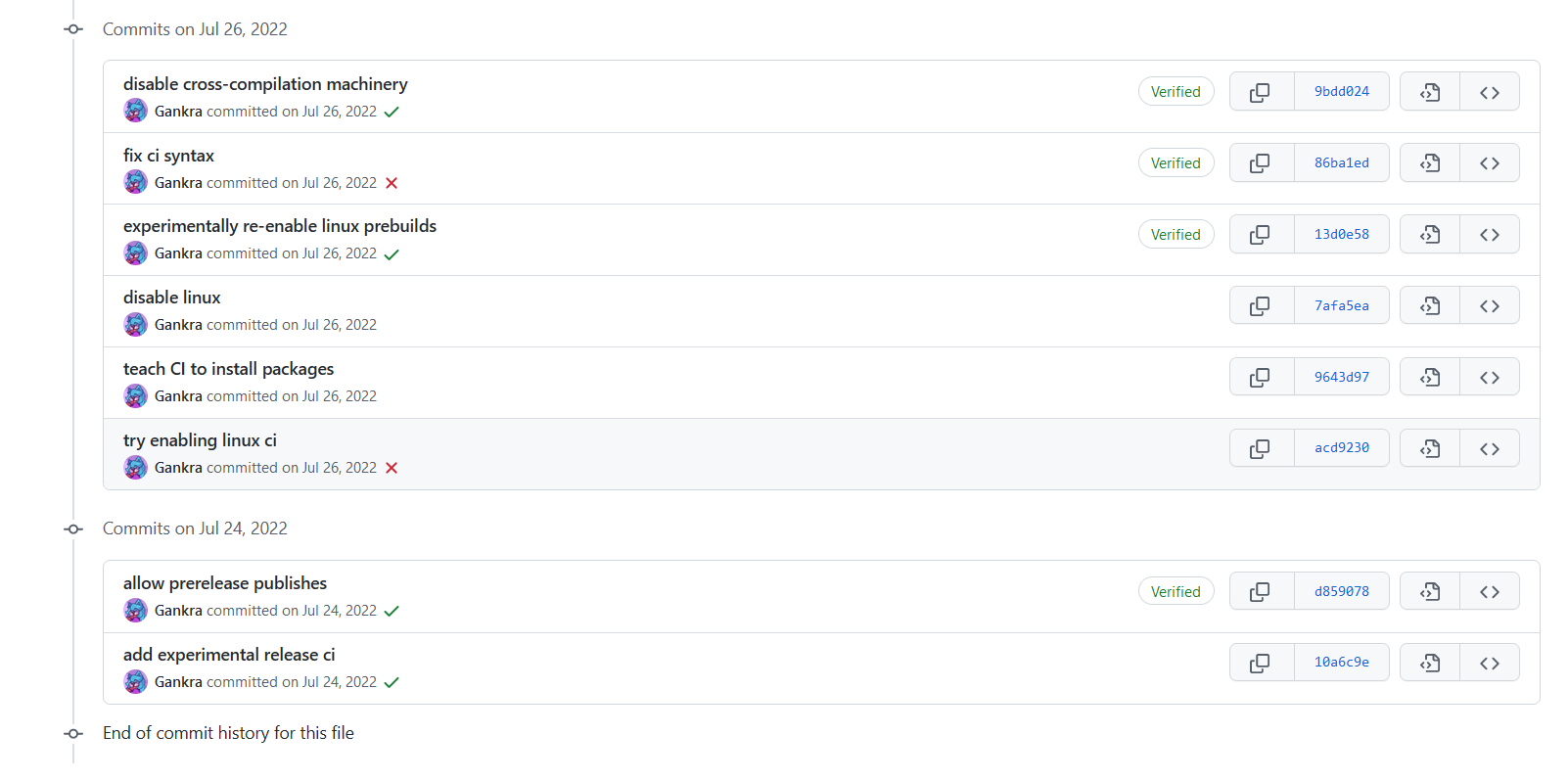 A bunch of frustrated commits as I try to edit the CI in prod